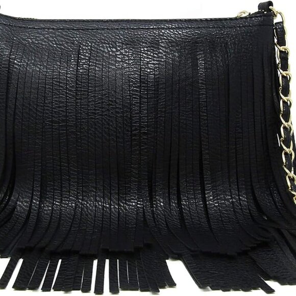 Fringe Crossbody Shoulder Bag with Strap, Tassel Messenger bag, Country Style We - Picture 1 of 8